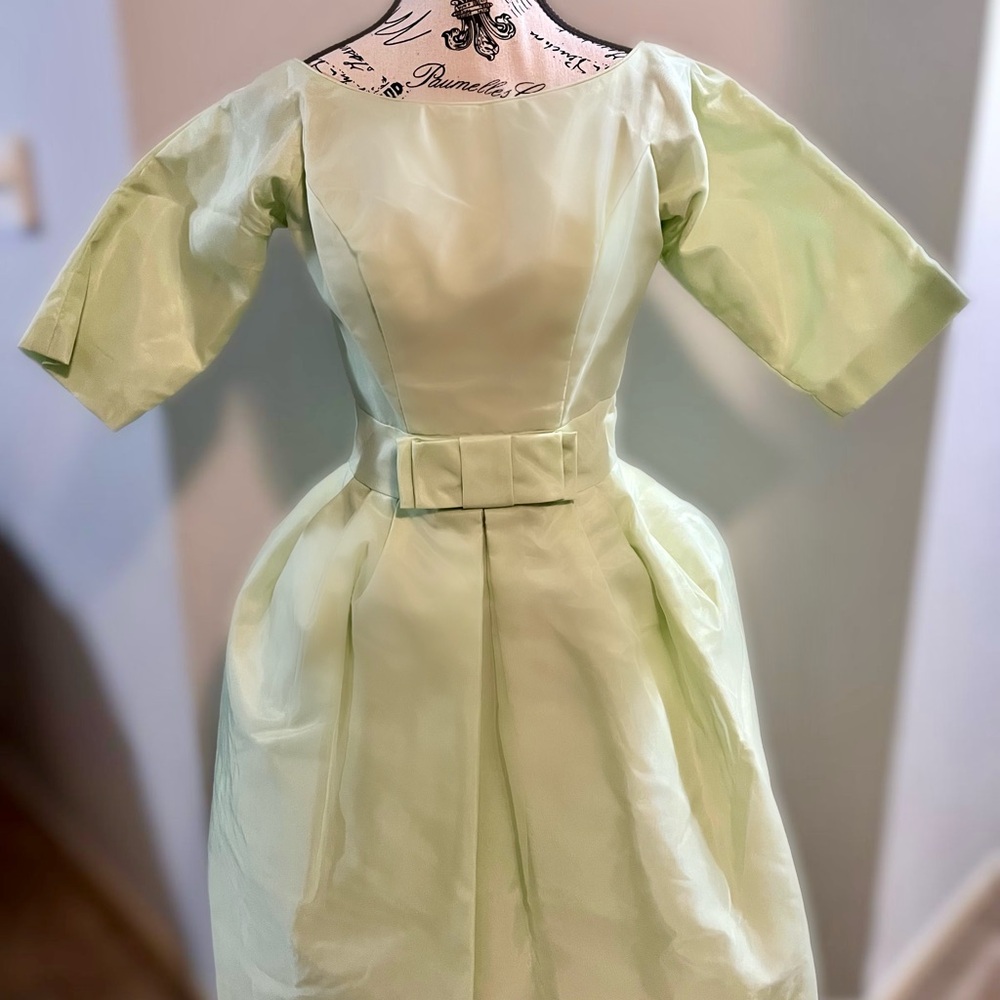 Vintage Lorrie Deb Fit and Flare Mint Green Dress - Picture 1 of 7